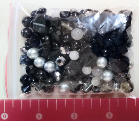 50 Mixed Matte Large Hole Gemstone Beads in Assorted Shapes and Sizes