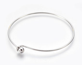 Silver Platinum or Gold Plated Thin Locking Bangle Bracelet: DIY Jewelry