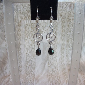 Black Cubic Zirconia teardrop earrings