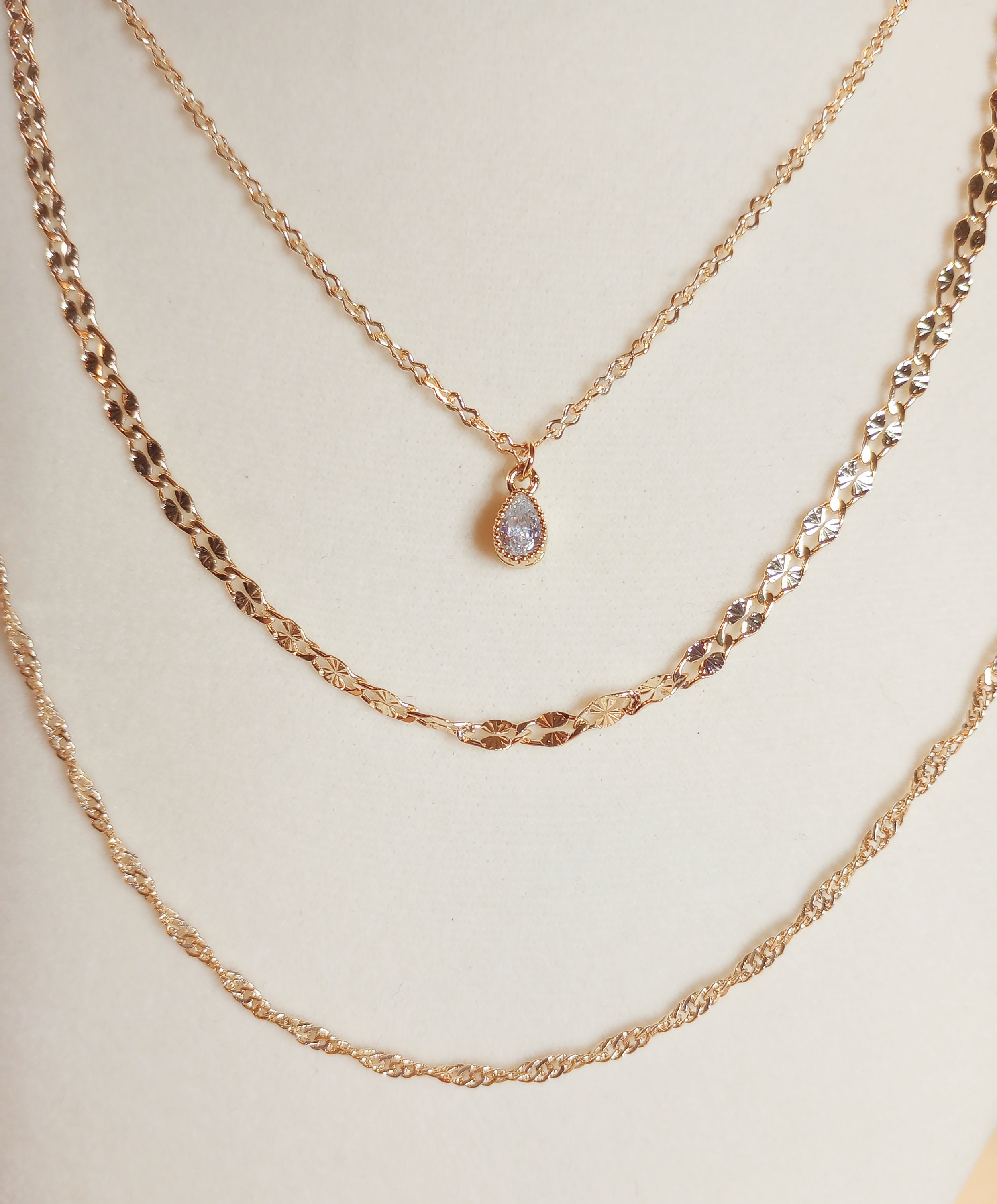 24Kt 金メッキチェーン 3本セット 長さ16;18;21インチ - Etsy 日本