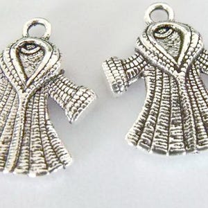 Mink coat charms in zinc alloy sets of 2 or 4 charms, DIY charm, DIY jewelry, ladies charm, party favor, zipper pull, gift tie on, trinket