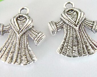 Mink coat charms in zinc alloy sets of 2 or 4 charms, DIY charm, DIY jewelry, ladies charm, party favor, zipper pull, gift tie on, trinket