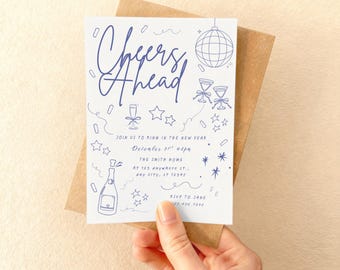 Plantilla de invitación para fiesta de Año Nuevo