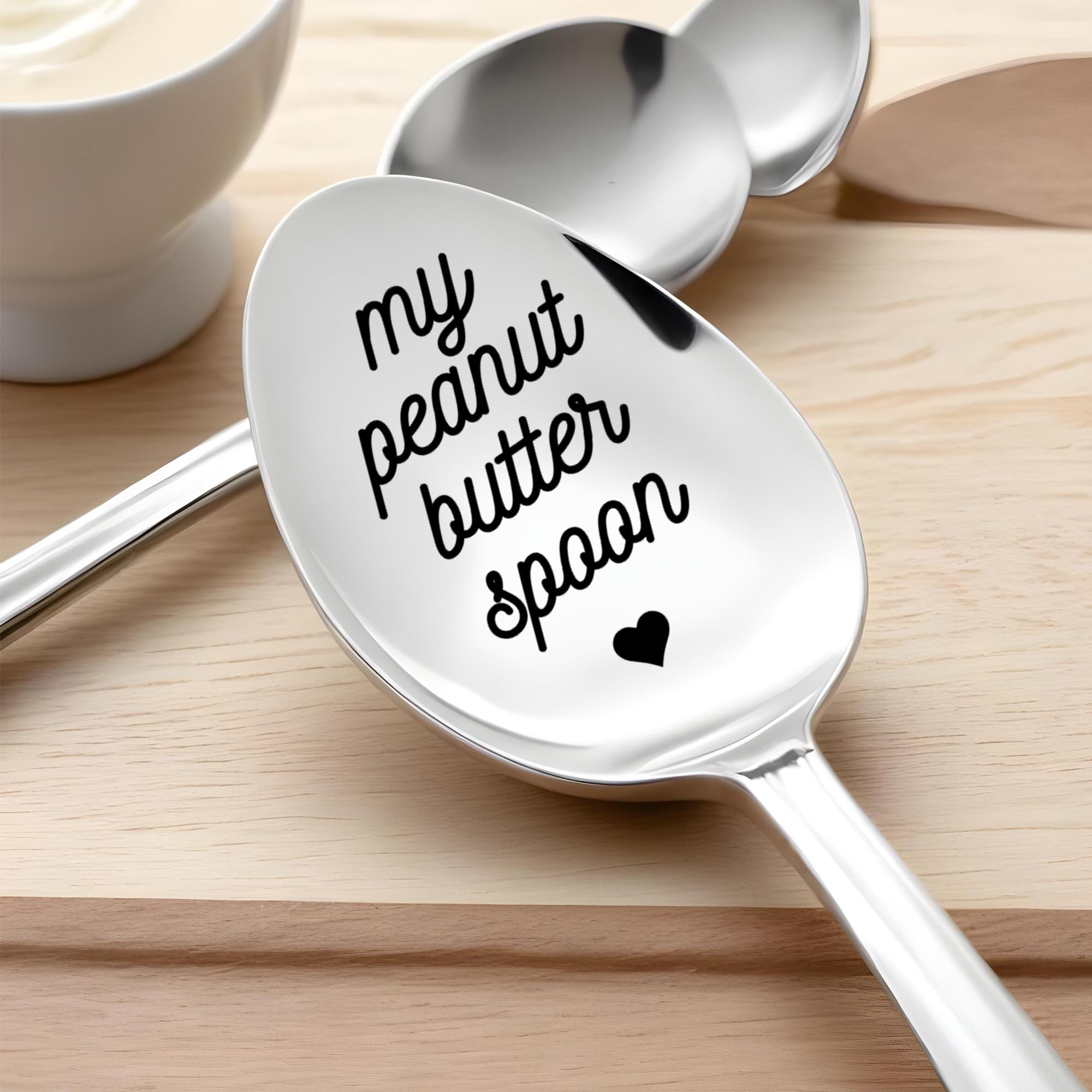 Personalisiertes Erdnussbutter-Geschenk Für Mama - Gravur-Löffel Aus Edelstahl