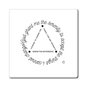 Serenity Prayer Magnet shaped in AA Symbol