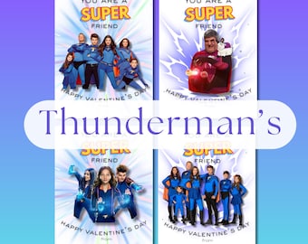 Tarjetas de San Valentín de Thunderman para imprimir - Tarjetas de San Valentín de héroe - Intercambio de San Valentín - Impresión a una sola cara - Descarga instantánea