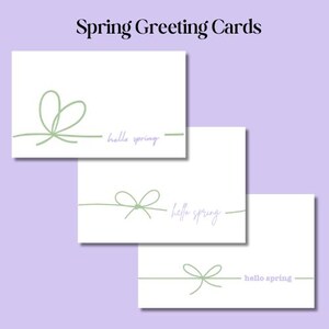 Tarjetas de felicitación minimalistas de primavera: juego de 3 diseños sencillos, en blanco o personalizables, perfectas para cualquier ocasión.