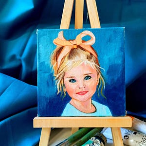 Portrait d'enfant personnalisé à partir d'une photo, oeuvre d'art originale, portrait d'enfant, oeuvre d'art émotionnelle, unique en son genre, portrait de famille.