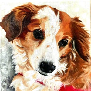 Portrait de chien à l'huile personnalisé à partir d'une photo, peinture sur toile de portrait de chat sur commande, peinture animalière prête à accrocher, cadeau commémoratif pour animal de compagnie, cadeau perte d'animal de compagnie