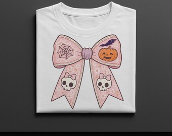 Cute Pink Halloween Bow | Pastel Goth Skull Pumpkin Hair Clip | Kawaii Spooky Bow Accessory | Creepy Cute Halloween Decor