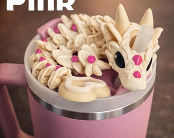 Heart Sugar Cookie Dragon Straw topper