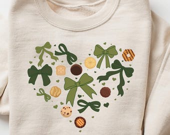 Scout Cookie Coquette Sweatshirt, Scout Cookie Season T-shirt, Aesthetic Women Shirt, Scout Mom Gift, Retro Cookie Tee, Baker Crewneck