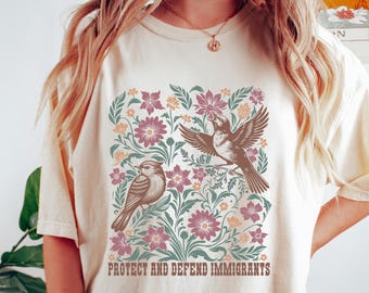 Protect And Defend Immigrants T-shirt, No One Is Illegal On Stolen Land Shirt, Equality Gift, Immigrants Make America Great Again Tee
