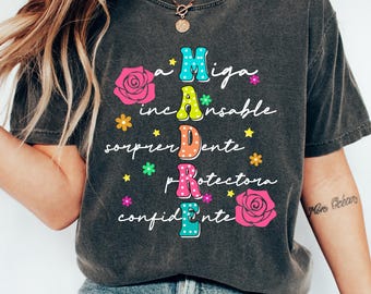 Retro Comfort Madre T-shirt, Floral Madre Shirt, Latina Mom Sweatshirt, Mother's Day Gift, Dia De Las Madres Tee, Mother's Day Outfit