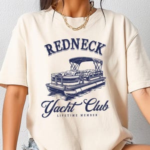 Camiseta retro cómoda del club náutico Redneck, camiseta divertida de Hick, sudadera Redneck, camiseta de socio vitalicio, regalo para socio del club náutico, cuello redondo Hick