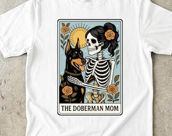 Comfort Colors Doberman Mom Shirt,   Doberman Mom Tarot Card T-shirt, Doberman Pinscher Halloween Gift, Funny Doberman Matching Crewneck