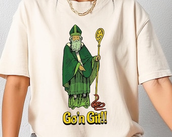 Funny St Patrick Tshirt, Retro Women St Patrick's Shirt, St Patrick Faith Sweatshirt, Catholic St Patrick's Tee, Retro Religious Women Gift