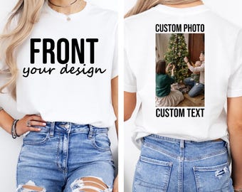 Front Back Custom Photo Sweatshirt & Hoodie, Personalized Gift Double Sided Hoodie, Matching Sweater, Custom Image Kids Sweater, Brand Logo