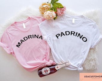 T-shirt Madrina Padrino, shirt peetoudervoorstel, sweater peetmoeder, grappige peetvader-outfit, bijpassend cadeau peetouder, T-shirt esthetic Madrina