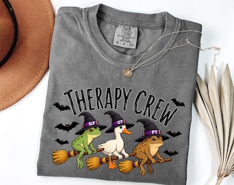 Comfort Colors® Halloween Therapy Team Shirt, Speech Therapy T-Shirt, Occupational Therapy Outfit, Physical Therapy Tee
