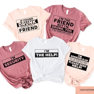 酔っているのが見つかったら友達に返してくださいTシャツ、飲酒シャツ、友達お揃いのクルーネック、面白い旅行ギフト、グループバケーションスウェットシャツ