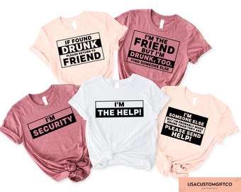 Si lo encuentran borracho, devuélvaselo a un amigo, camiseta para beber, camiseta de cuello redondo a juego con amigos, regalo de viaje divertido, sudadera para vacaciones en grupo