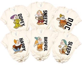 Seven Dwarfs Disney Family Shirts, Magic Kingdom 7 Dwarfs T-Shirts, Disney Matching Outfit, Magic Kingdom Tees