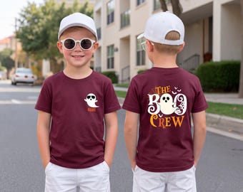 The Boo Crew Kids Shirt, Personalized Ghost Shirt, Custom Name Halloween T-Shirt, Spooky Kids Outfit, Toddler Ghost Tee, Halloween Party Top