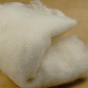 Core Wool Batt for Needle and Wet felting, Natural White Carded Wool DHG Maori