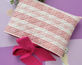 Pink Bow Quilted Bible Cover: Coquette Christian Gift