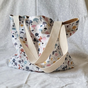 Handmade Canvas Grocery Tote Bag: Reusable Farm Market Tote