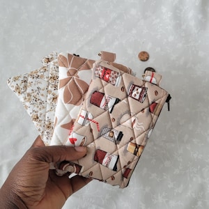 Mini Coin Pouch, Quilted Coin Pouch, Key Chain Wallet, Air Pod Case, Mini Card Hold, Lipstick Pouch, Handmade Zipper Pouch, Coin Purse,