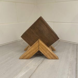 dark walnut wooden coaster with holder