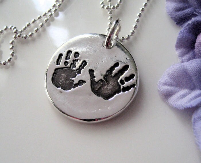 Footprint necklace, footprint jewelry, silver footprint necklace,made