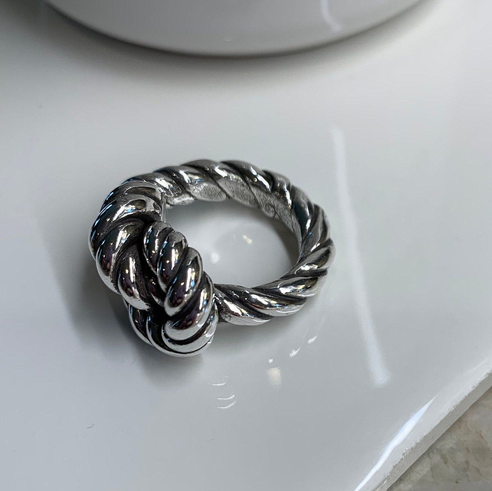 Knot ring, single knot ring,Twist Ring, Sterling Silver knot ring