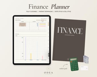 Planificador financiero GoodNotes • Seguimiento de presupuesto mensual • Planificador mínimo para iPad • Descarga digital • ODEA