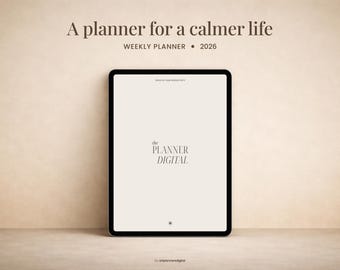 2026 Digital Weekly Planner for iPad, GoodNotes Minimalist Journal (Digital Download)