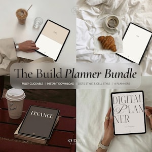 Paquete de planificadores: cuadernos mensuales, semanales y de finanzas con pegatinas gratuitas (descarga digital).