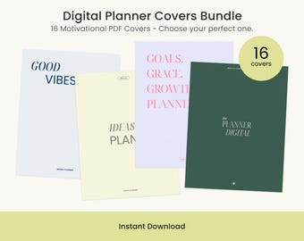 Digital Planner Covers Bundle — 16 Minimalist PDF Inserts