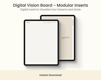 Digital Vision Board Planner Hyperlinked GoodNotes Notability Template Yearly Notebook Goals Setting