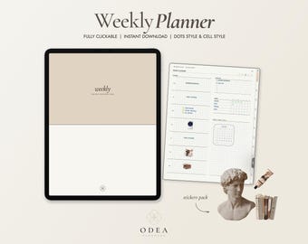 Weekly Planner • Undated Minimal Digital Template (PDF Download) for GoodNotes iPad