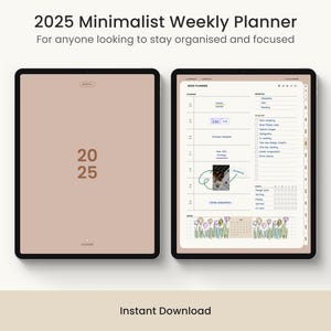 2025 Digitaler Wochenplaner Datiert GoodNotes Notability Journal Monthly Habit Tracker Vision Board Notebook Buchhaltung