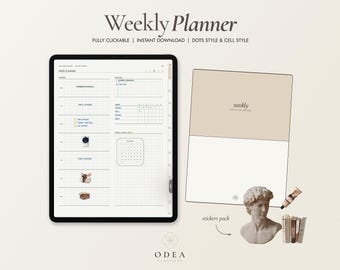 Planificador semanal • Plantilla digital minimalista sin fecha (descarga en PDF) para GoodNotes iPad