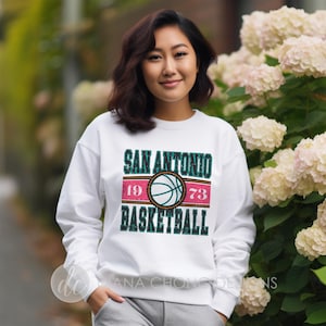 San Antonio Spurs Vintage Sweatshirt, Spurs Basketball Game Day Sweatshirt, San Antonio Basketball NBA Shirt, Spurs Basketball Fan Gift