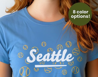Seattle Baseball Shirt, Sports Fan Gift, Vintage Baseball Mom Tee, Unisex Game Day Apparel