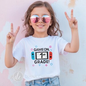 1st grade gamer shirt, back to school kids tee, first day of school outfit, video game shirt for boys