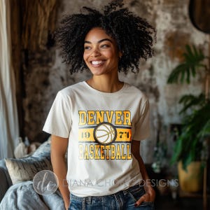 Camiseta gráfica da NBA do Denver Nuggets, camiseta do dia do jogo de basquete do Nuggets, camiseta da NBA do Denver Basketball, presente para fãs do Denver Nuggets Basketball