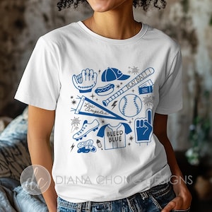 Los Angeles Baseball T-Shirt: 100% Cotton Unisex Graphic Tees | White, Blue Apparel for Dodgers Game Day