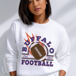 Buffalo Football Sweatshirt: Unisex, Vintage Style Crewneck Apparel for Fans