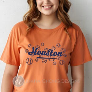 Houston Baseball T-Shirt: Unisex Orange, White, Blue Fan Apparel for Astros Game Day